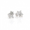 Tragus earrings in rhodium-plated silver 925, stars with crystals