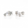 Cercei tragus din argint 925 rodiat, stelute cu cristal