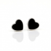 Tragus earrings in rhodium-plated silver 925 with enamel, heart