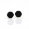 Tragus earrings in rhodium-plated silver 925 with enamel, round