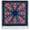 Premium shawl Victory Day, wool, blue - 148x148cm