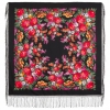 Premium shawl Victory Day, wool, black - 148x148cm