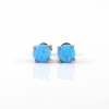 Azure Opal earrings, rhodium-plated 925 silver, 5mm