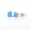 Azure Opal earrings, rhodium-plated 925 silver, 5mm