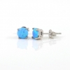 Azure Opal earrings, rhodium-plated 925 silver, 6mm