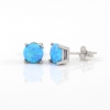 Azure Opal earrings, rhodium-plated 925 silver, 7mm