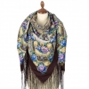 Sal premium Gold and Silver din lana, maro, 148x148cm