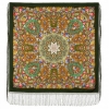 Premium shawl Gold and Silver, wool, green - 148x148cm