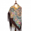 Premium shawl July morning, wool, brown - 148x148cm