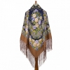 Premium shawl Darling, wool, brown - 148x148cm