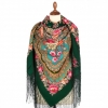 Premium shawl Enamel, wool, green - 148x148cm