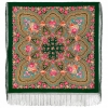 Premium shawl Enamel, wool, green - 148x148cm