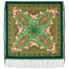 Premium shawl Garden of wonderful Dreams, wool, green - 148x148cm