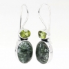 Cercei cu Serafinit si Peridot, argint 925