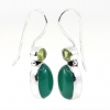 Cercei cu Agata Verde si Peridot, argint 925