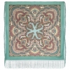 Premium shawl Magic design, wool, mint green - 148x148cm