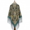 Premium shawl The only one, wool, vintage green - 148x148cm