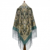 Sal premium The only one - pasarea maiastra- din lana, verde vintage, 148x148cm