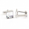 Butoni cu cristale Swarovski, cabochon Crystal 10mm, argint 925 rodiat