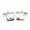 Butoni cu cristale Swarovski, cabochon Crystal 10mm, argint 925 rodiat
