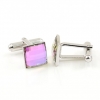 Butoni cu cristale Swarovski, cabochon Vitrail Light 10mm, argint 925 rodiat