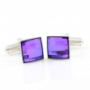 Butoni cu cristale Swarovski, cabochon Heliotrope 10mm, argint 925 rodiat