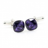 Butoni cu cristale Swarovski, fancy rivoli Purple Velvet 10mm, argint 925 rodiat