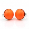 Cercei argint 925 rodiat cu perle Swarovski Neon Orange, 10mm