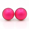 Cercei argint 925 rodiat cu perle Swarovski Neon Pink, 10mm