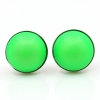 Cercei argint 925 rodiat cu perle Swarovski Neon Green, 10mm