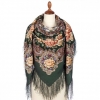 Premium shawl Siberian Beauty, wool, green - 146x146cm