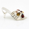 Pandantiv Pantofior argint 925 cu Chihlimbar natural galben-topaz-verde olive