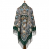 Premium shawl Gift from the Fair, wool, green - 146x146cm