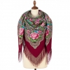 Premium shawl Streets of Posad , wool, garnet - 146x146cm