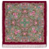Premium shawl Streets of Posad , wool, garnet - 146x146cm