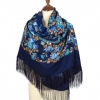 Premium shawl Deary, wool, blue - 146x146cm