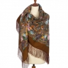 Premium shawl Evening in the estate, wool, brown - 146x146cm