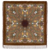 Premium shawl Evening in the estate, wool, brown - 146x146cm