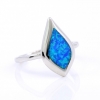 Inel Lacrima (55) cu Blue Opal din argint 925 rodiat