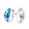 Cercei Frunza cu Blue Opal, argint 925 rodiat, 19mm