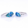 Inel Frunza (58) cu Blue Opal din argint 925 rodiat