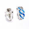 Cercei Twist cu Blue Opal, argint 925 rodiat, 19mm