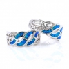 Inel Twist (55) cu Blue Opal din argint 925 rodiat