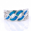 Inel Twist (58) cu Blue Opal din argint 925 rodiat