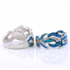Inel Waves (55) cu Blue Opal din argint 925 rodiat