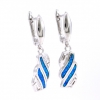 Cercei cu Blue Opal, argint 925 rodiat, 19mm