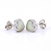 Cercei Inima cu White Opal argint 925 rodiat, 9mm