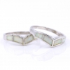 Inel Wings (56) cu White Opal din argint 925 rodiat