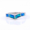 Inel Wings (55) cu Blue Opal din argint 925 rodiat