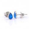 Cercei Picatura cu Blue Opal, argint 925 rodiat, 7mm